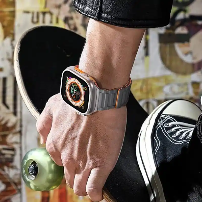 Premium Dual Silicone Magnetic Straps for Apple iWatch (42-49mm) - Image 10
