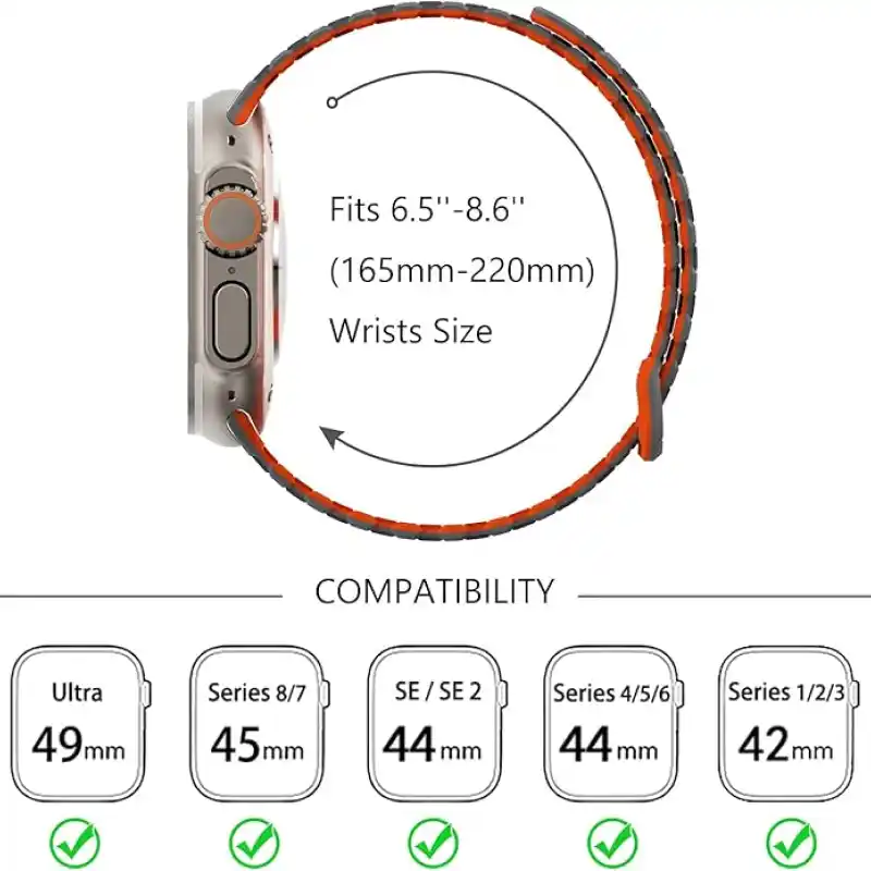 Premium Dual Silicone Magnetic Straps for Apple iWatch (42-49mm) - Image 7