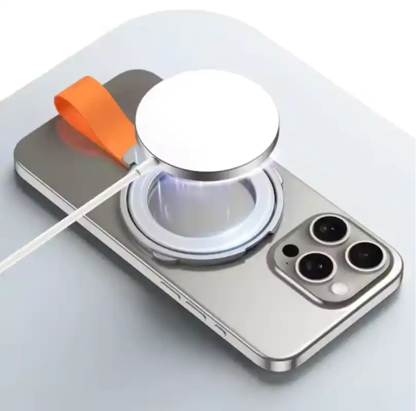 Silver Orange Rotatable Magnetic Kickstand Ring Holder - Image 8