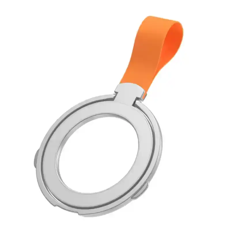 Silver Orange Rotatable Magnetic Kickstand Ring Holder - Image 9